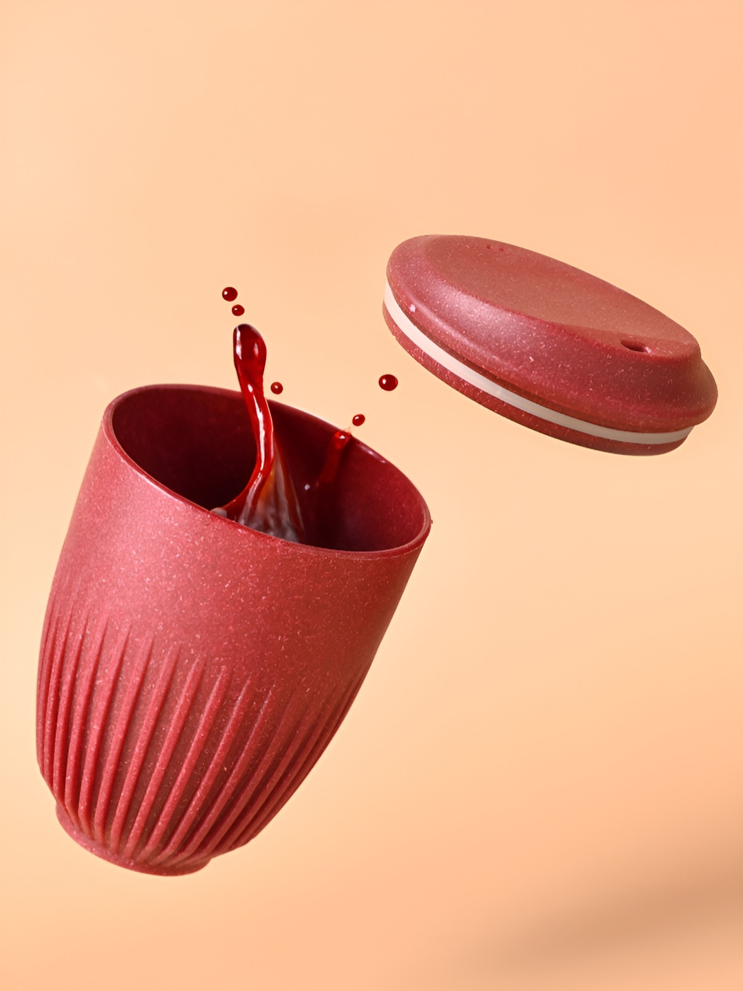 eha Adrak Wali Chai One True Love Coral Striped Plastic Dishwasher Safe Mug-360ml