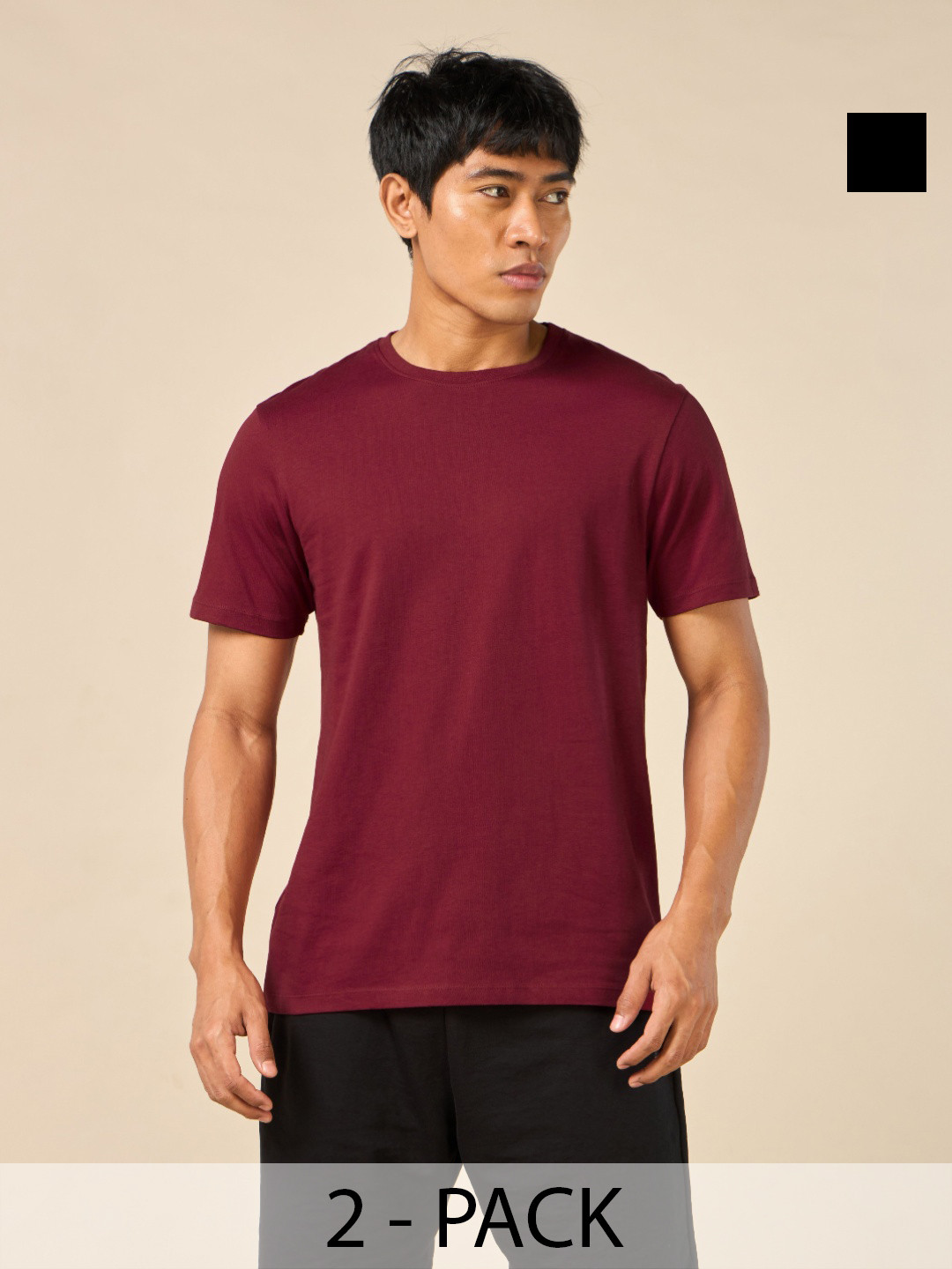 CULT Men's Bio Finish Solid Pure Cotton Pack of 2 Sports T-shirts