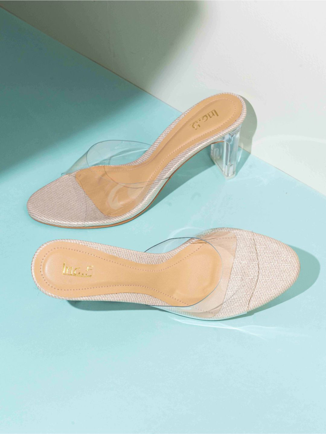 Inc 5 Women Transparent Party Block Sandals