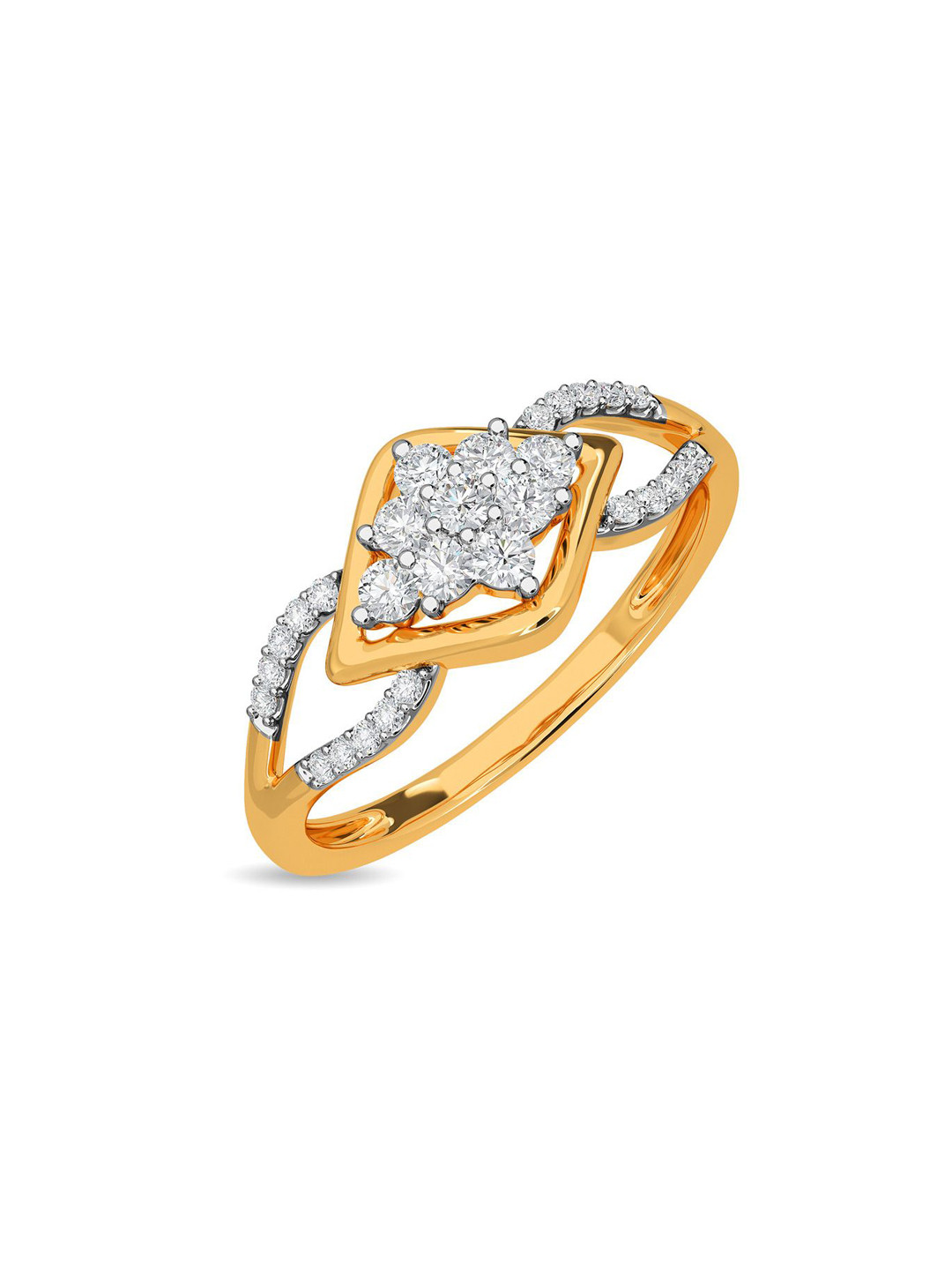 KISNA DIAMOND AND GOLD JEWELLERY 14KT Finger Ring Diamond 0.27 CT & 2.02 gm