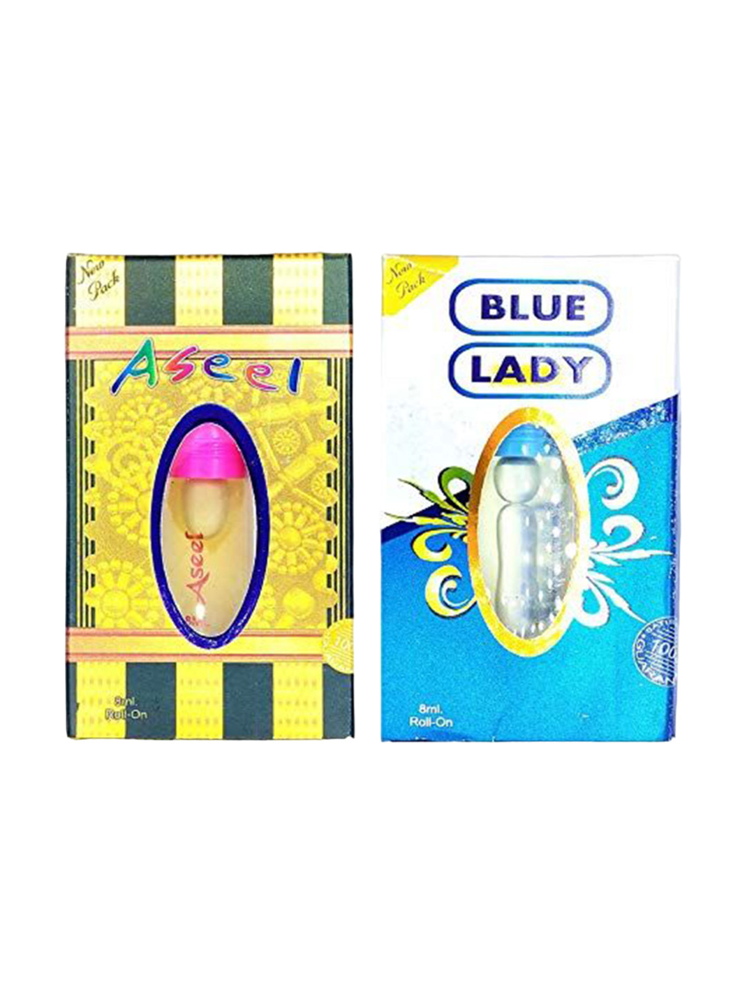 RAVIOUR LIFESTYLE Set of Blue Lady & Aseel Alcohol-Free Attar Roll-On - 8 ml each