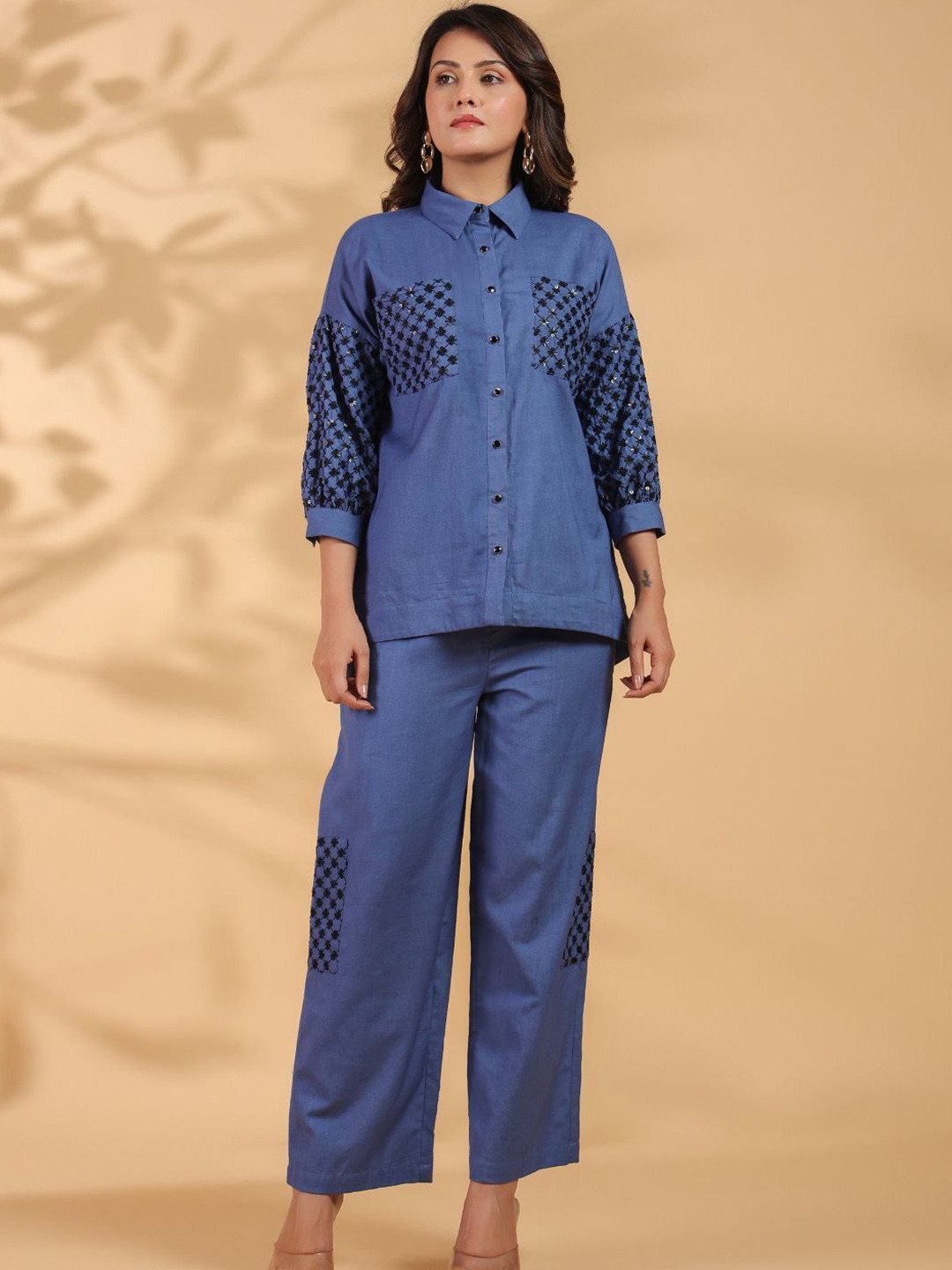 Zolo Label Embellished Shirt With Trouser