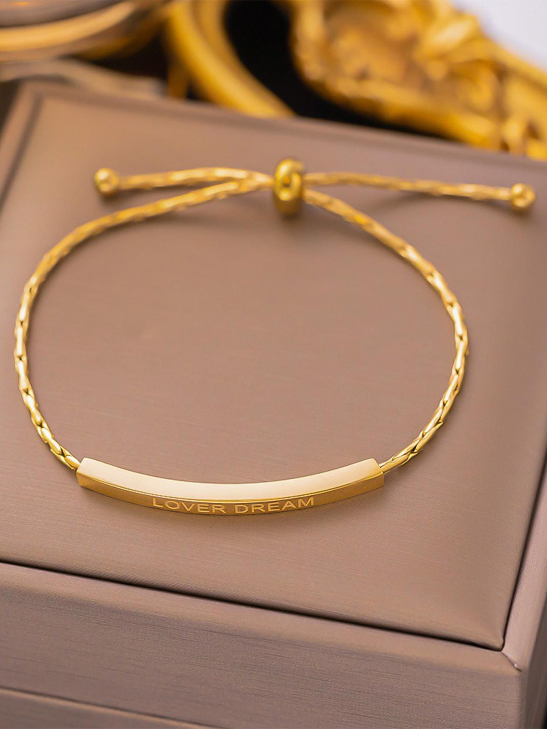 MYKI Gold-Plated Unique Fish Tail Design Stainless Steel Wraparound Bracelet