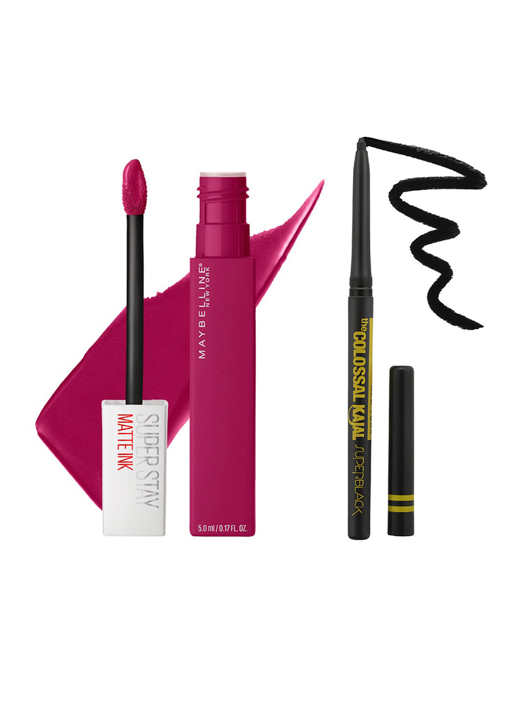 Maybelline New York Set of Super Stay Matte Ink Liquid Lipstick 5ml & Colossal Kajal 0.35g