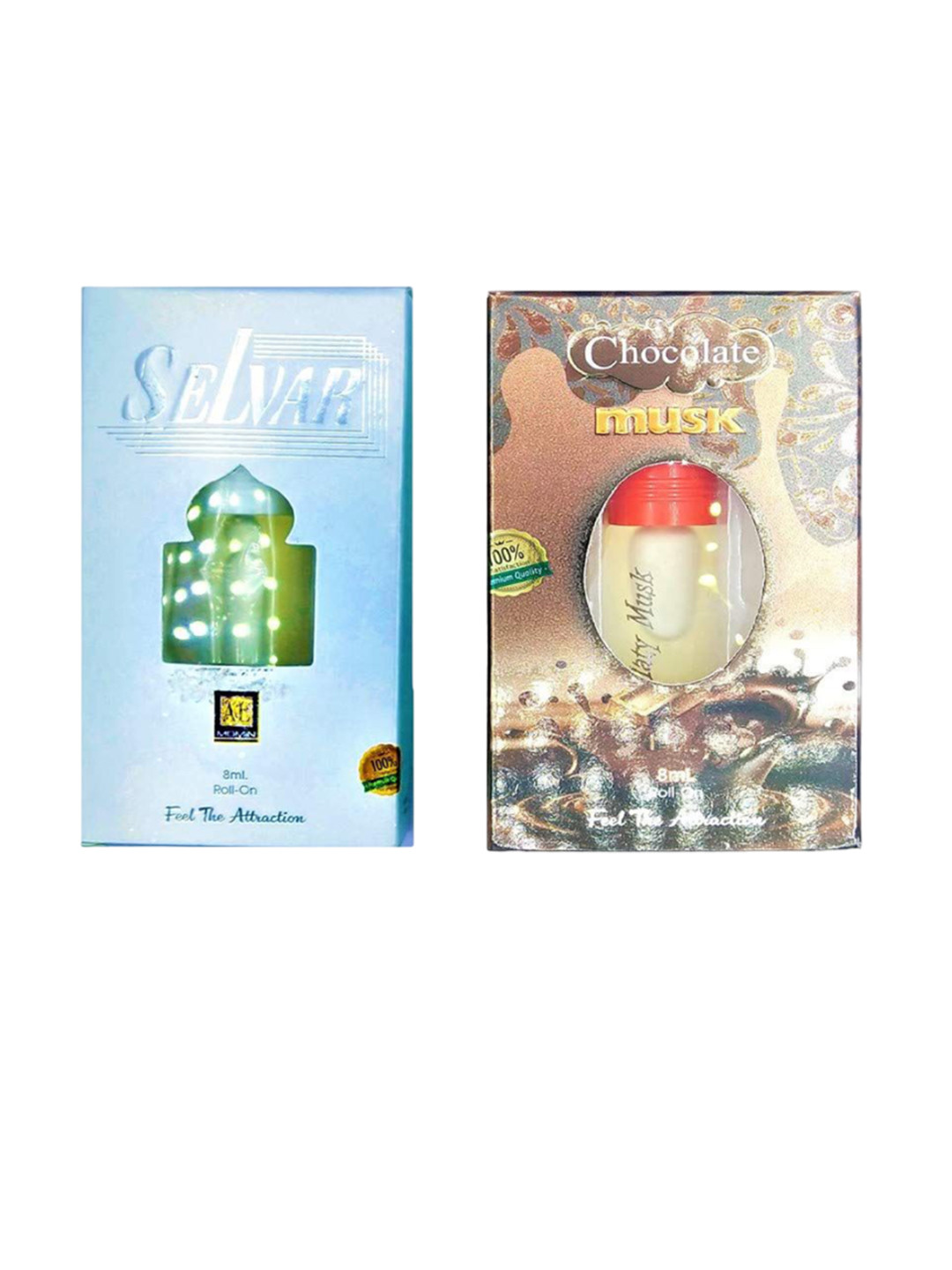 RAVIOUR LIFESTYLE Feel The Attraction Set Of 2 Musk & Selvar Attar - 8 ml Each