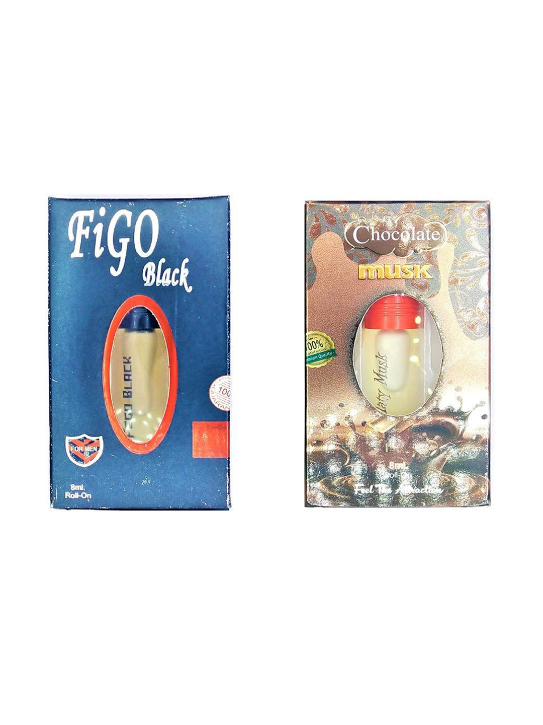 RAVIOUR LIFESTYLE Set Of 2 Chocolate Musk & Figo Black Roll On Attar - 8 ml Each