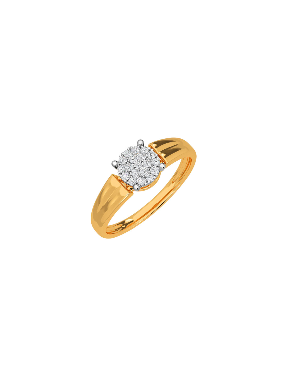 KISNA DIAMOND AND GOLD JEWELLERY 14KT Diamond Radiating Finger Ring 2.15 gm