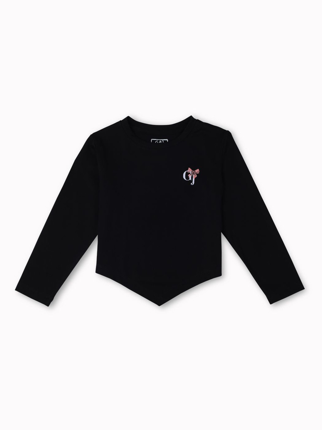 Gini and Jony Girls Long Sleeves Brand Logo Cotton Top