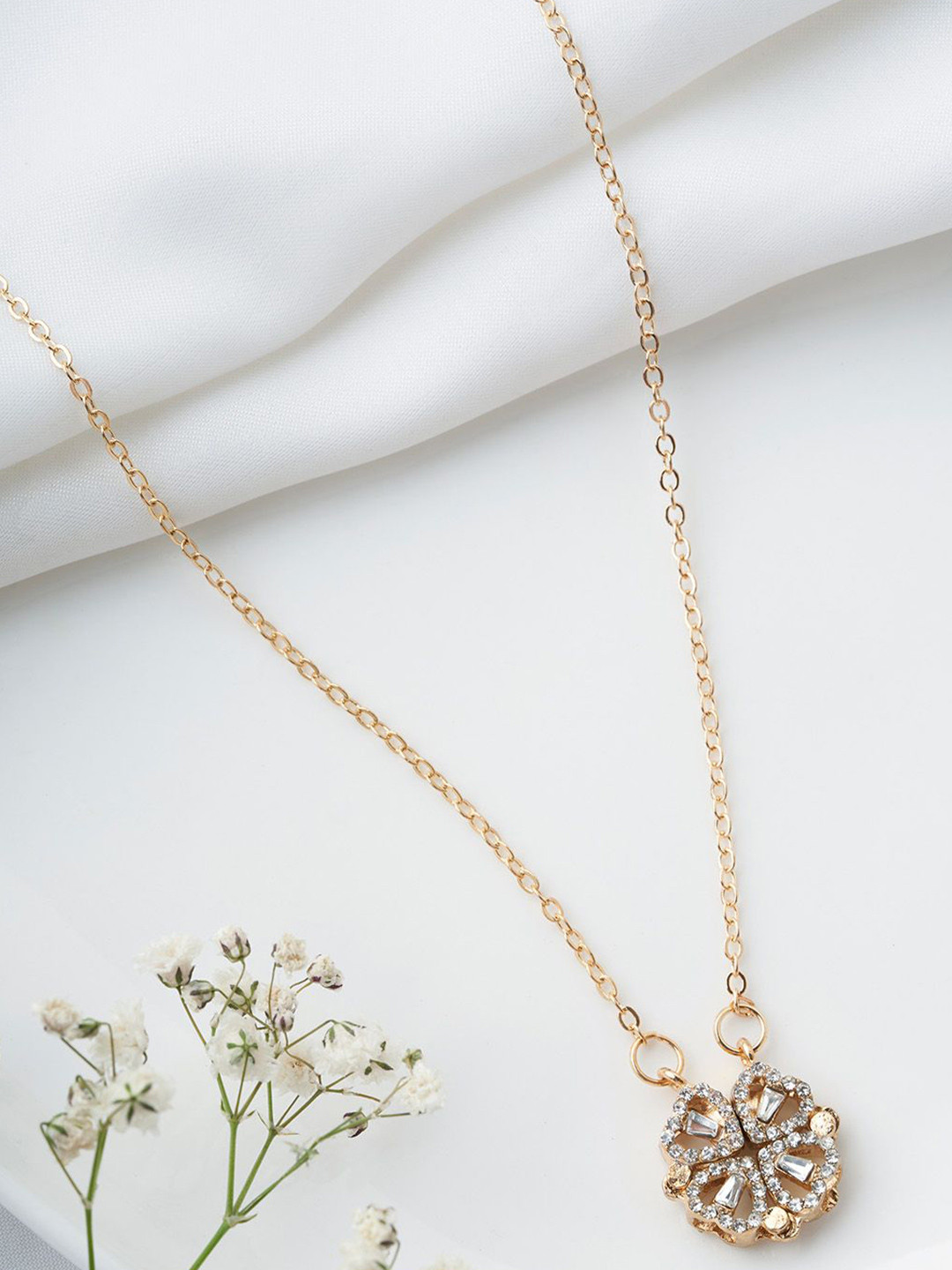 JOKER & WITCH Roxanne Gold-Plated Rhinestone Stone Studded Necklace