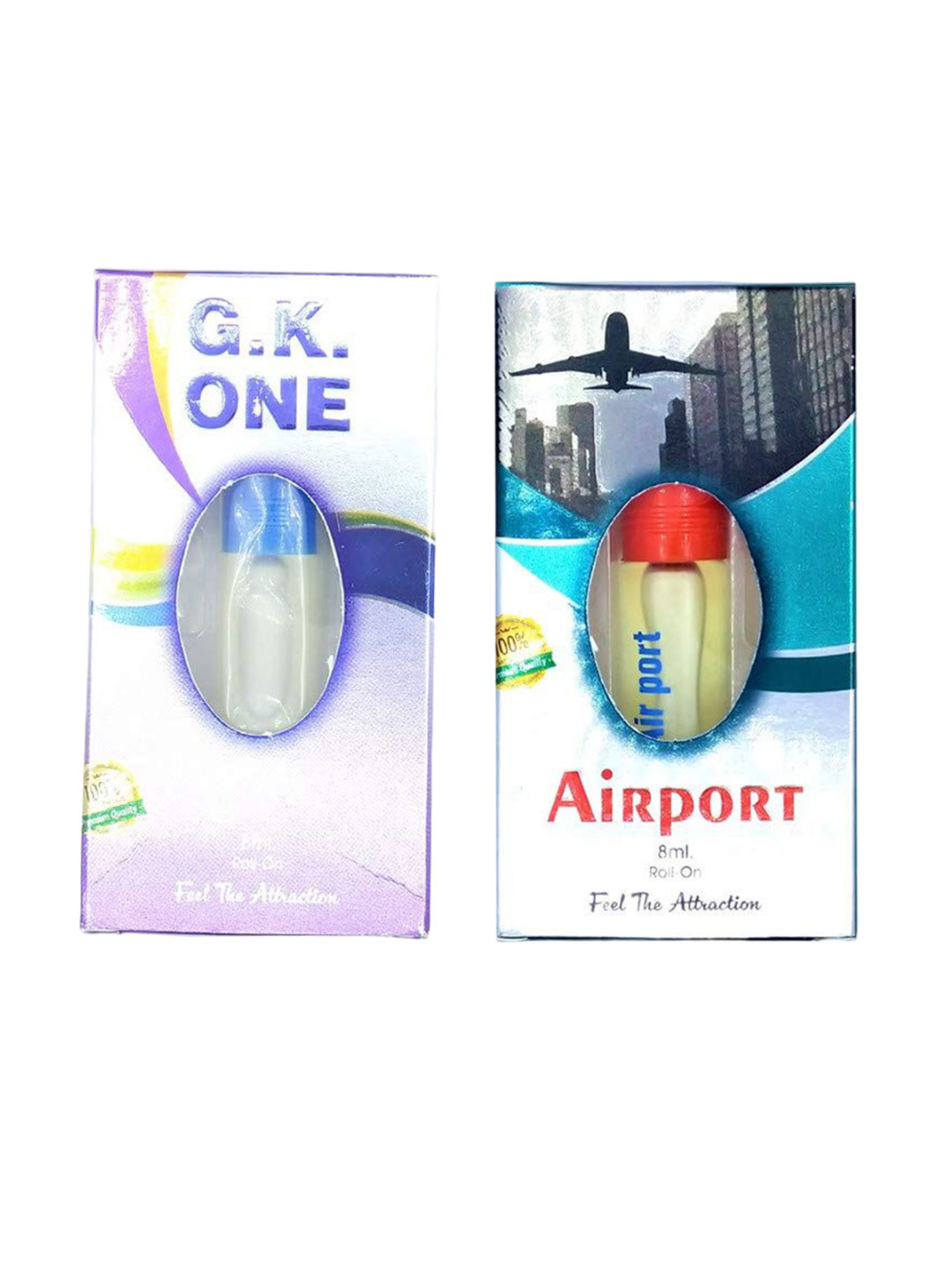 RAVIOUR LIFESTYLE Feel The Attraction Set Of 2 Airport & G.K One Roll On Attar - 8 ml Each