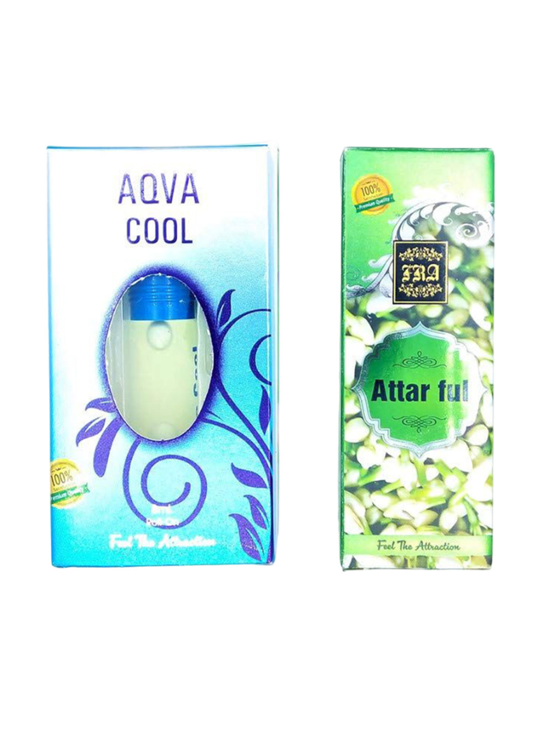 RAVIOUR LIFESTYLE Set of Aqua Cool & Full Alcohol-Free Attar Roll-On - 8 ml each
