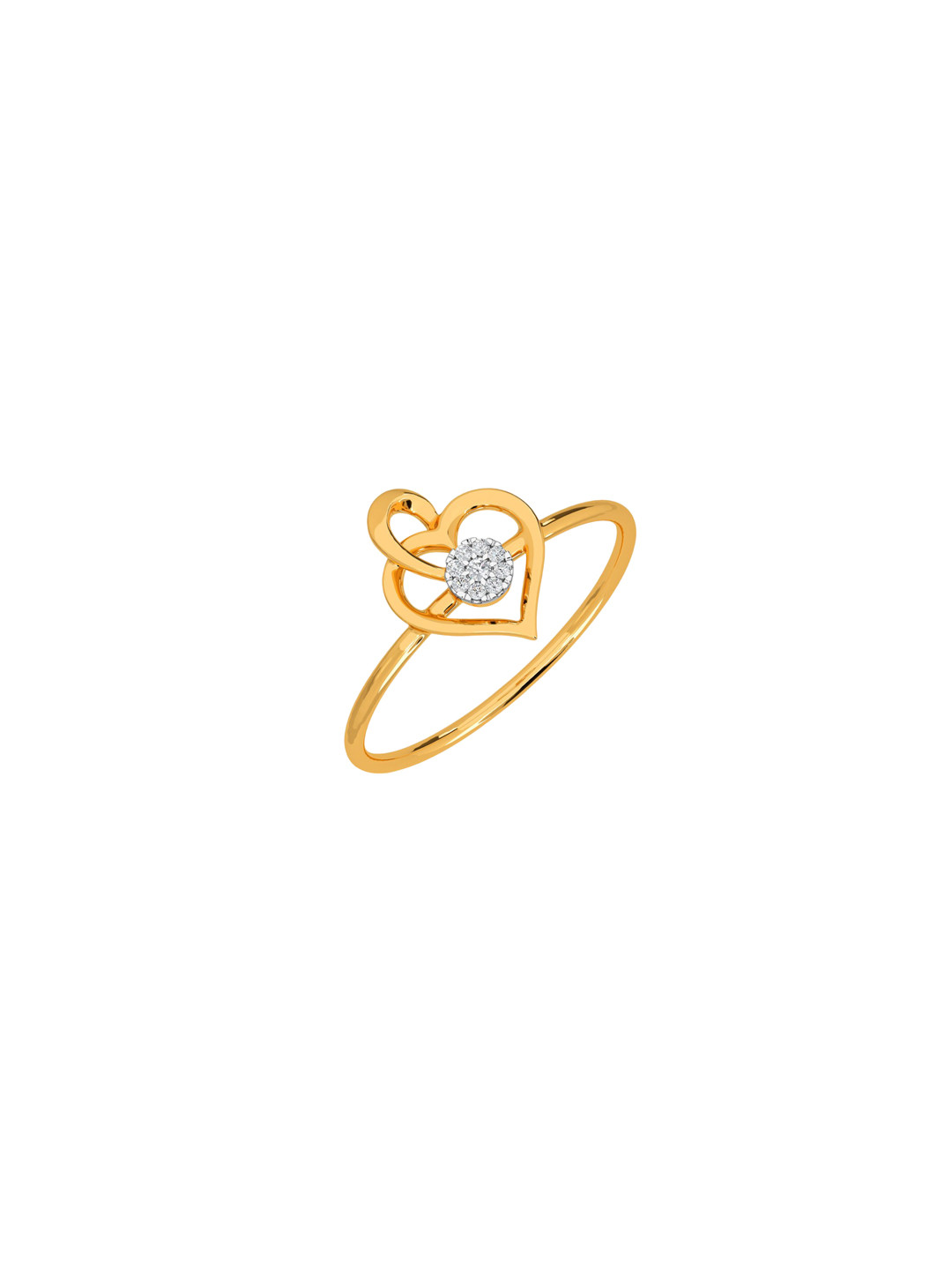 KISNA DIAMOND AND GOLD JEWELLERY 18KT The Trend Love Finger Ring Diamond 0.7 gm