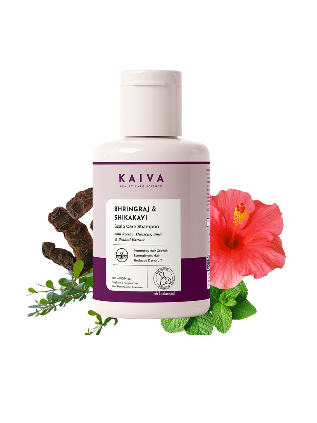 KAIVA Bhringraj & Shikakayi Scalp Care Shampoo with Amla & Brahmi - 100 ml