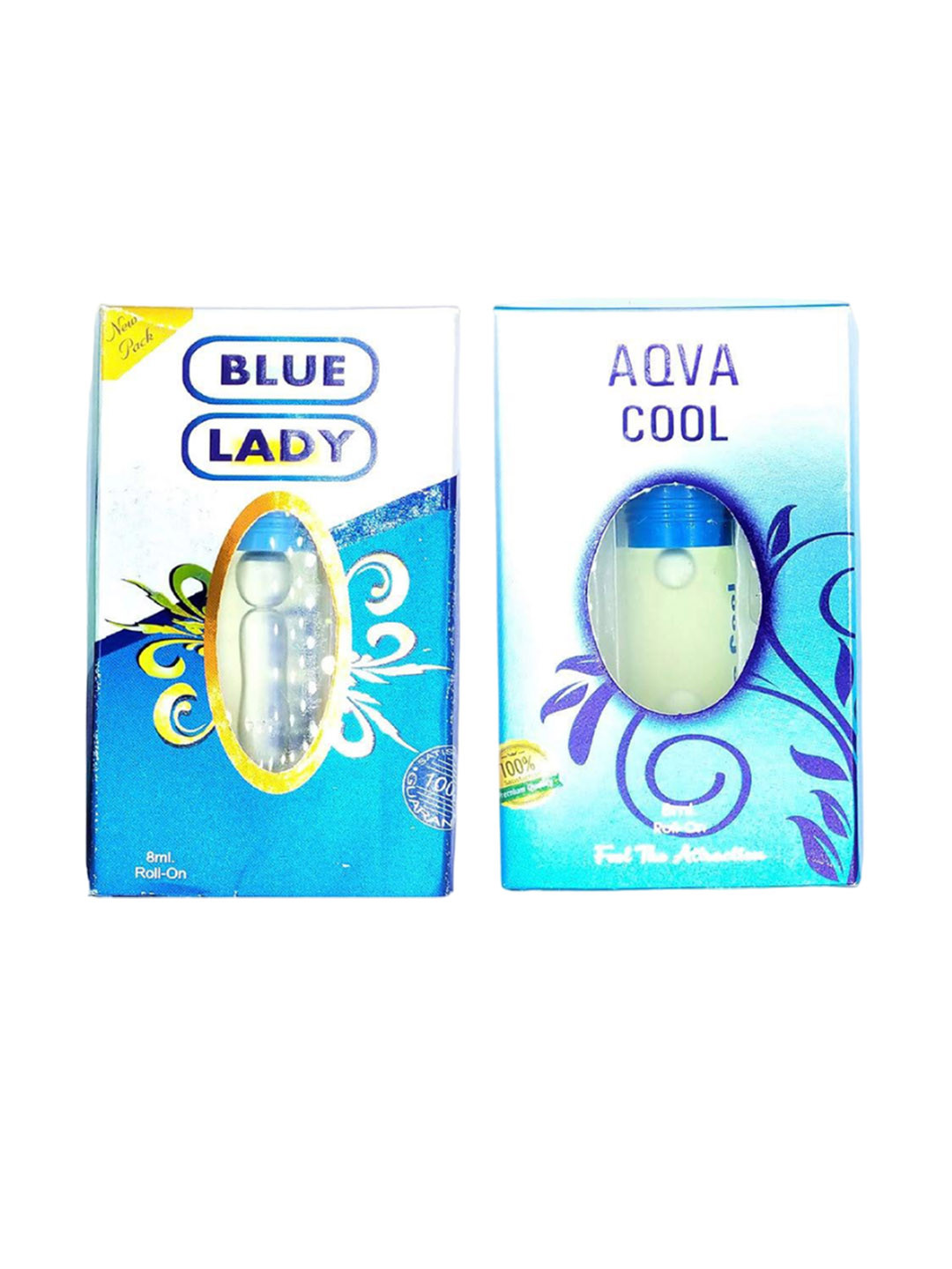RAVIOUR LIFESTYLE Set of Blue Lady & Aqua Cool Alcohol-Free Attar Roll-On - 8 ml each