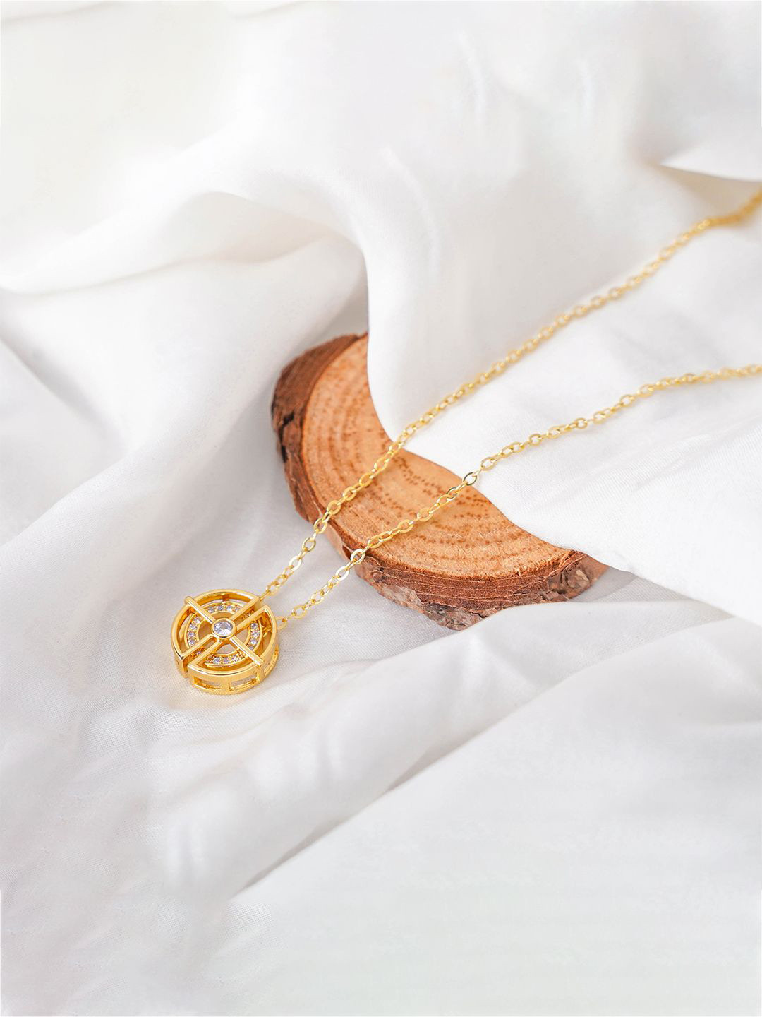 SWASHAA Hyni Stainless Steel 18K Gold-Plated Cubic Zirconia Chain