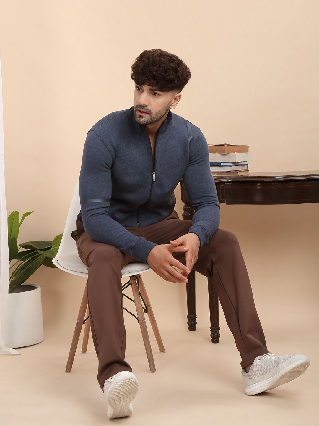 Sweet Dreams Men Cotton Front-Open Zip Closure Sweatshirt