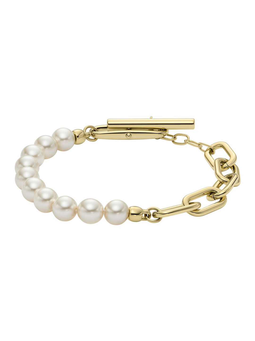 Fossil Beaded Stainless Steel Wraparound Bracelet