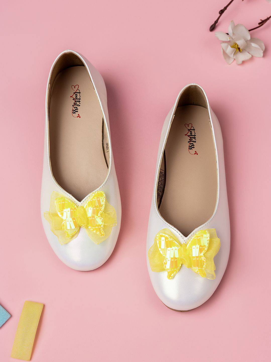 toothless Girls Embellished Ballerinas with Bows Flats