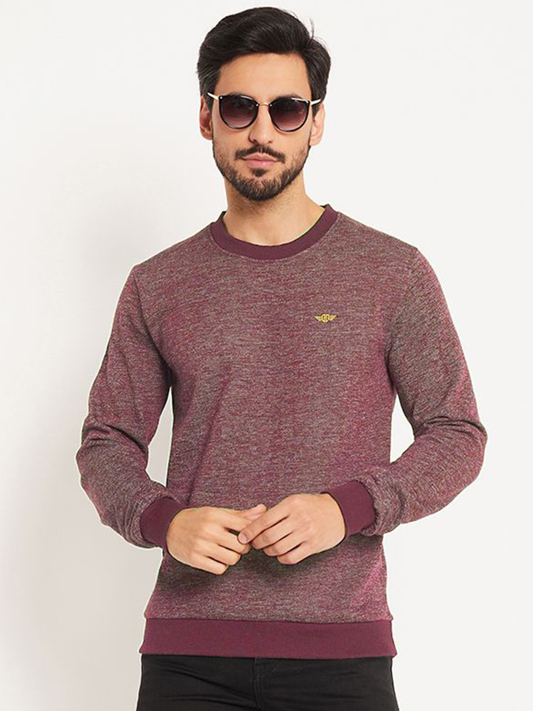 GET GOLF Men Long Sleeves Round Neck Pullover Sweatshirt