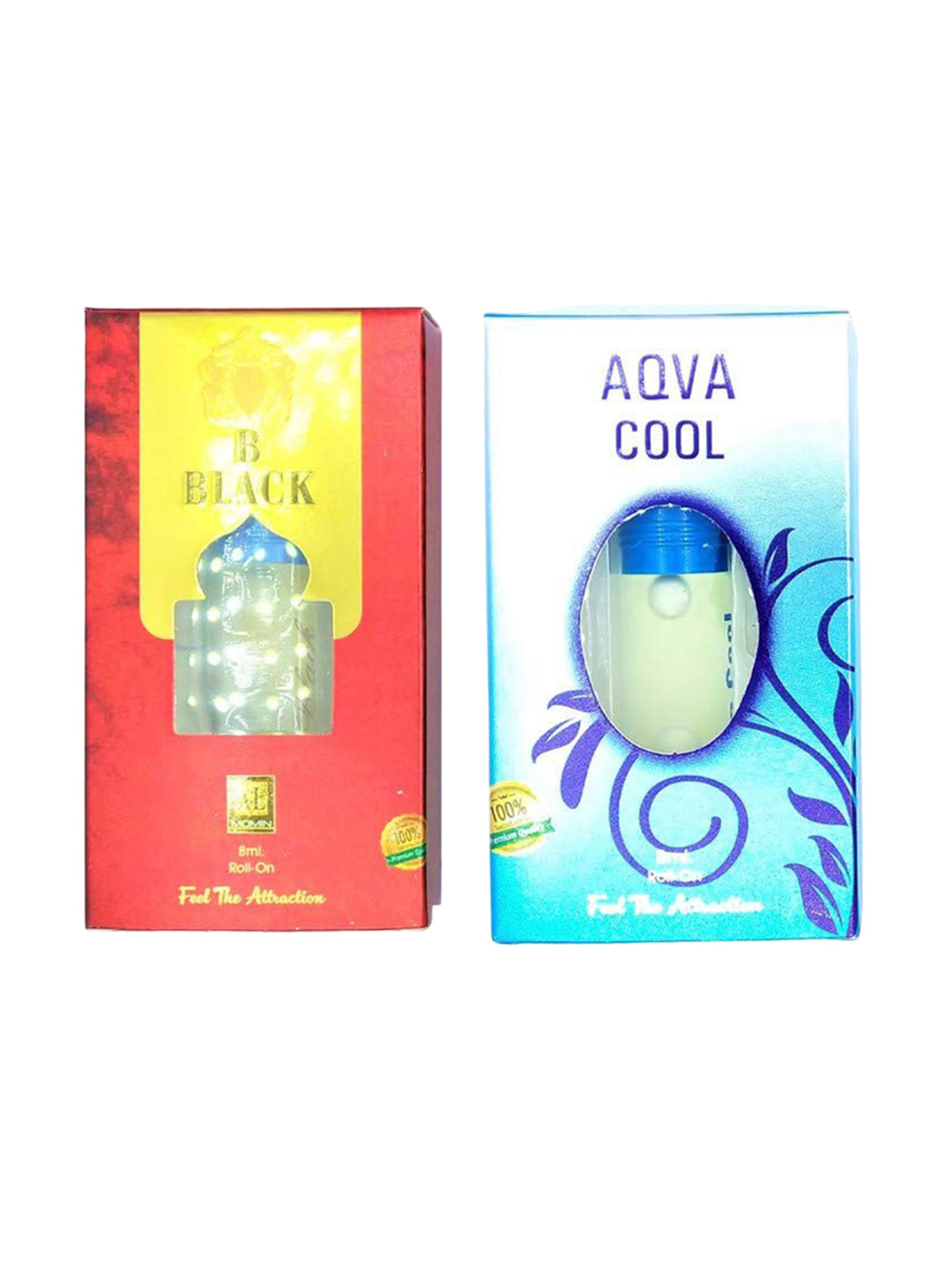 RAVIOUR LIFESTYLE Feel The Attraction Set Of 2 Aqua Cool & B Black Attar- 8 ml Each