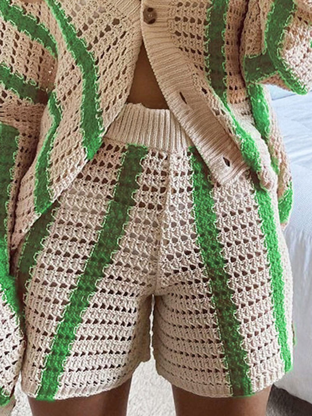 LULU & SKY Women Self Design Loose Fit High-Rise Semi-Sheer Shorts