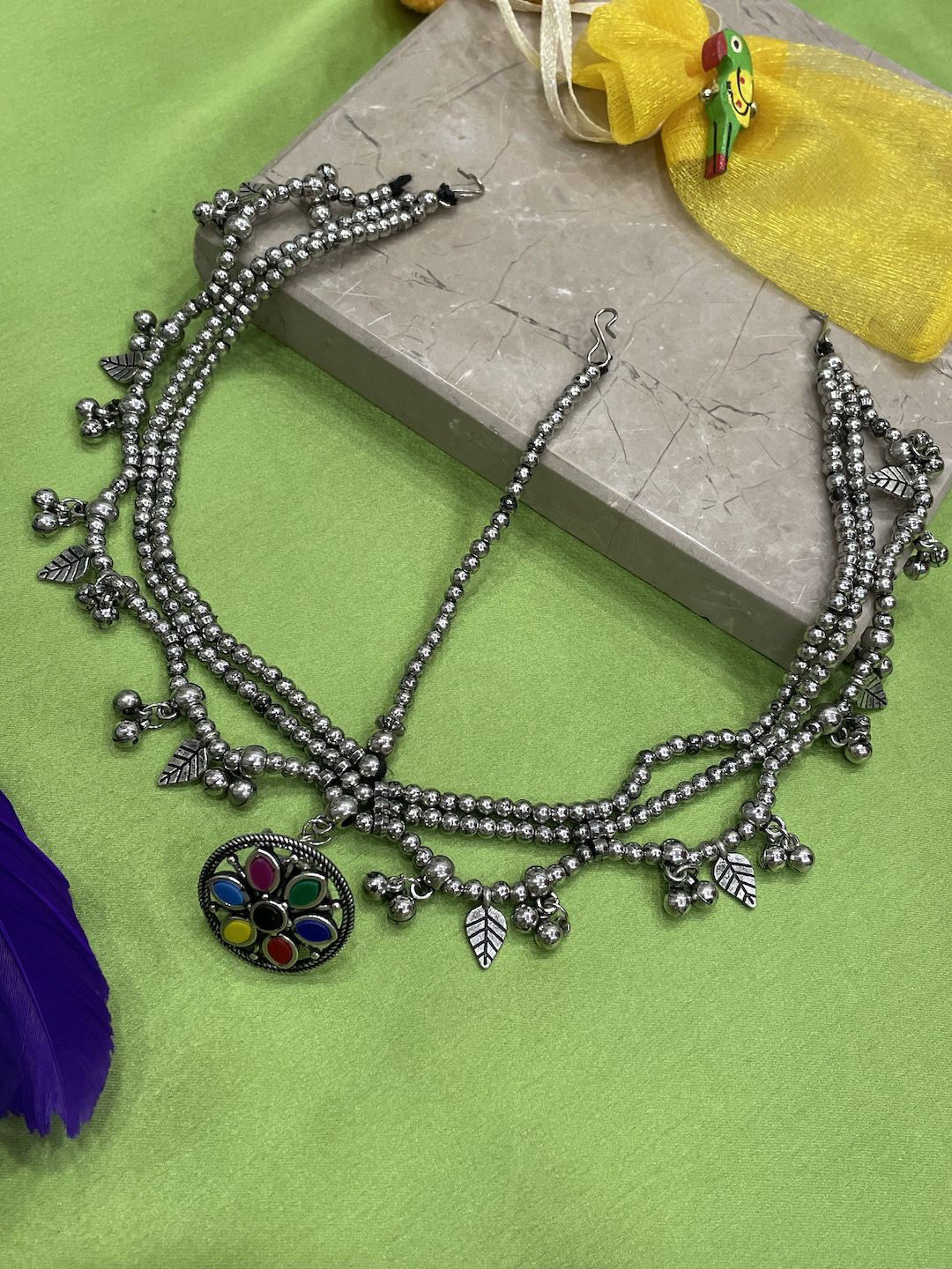 Digital Dress Room Silver Borla Matha Patti