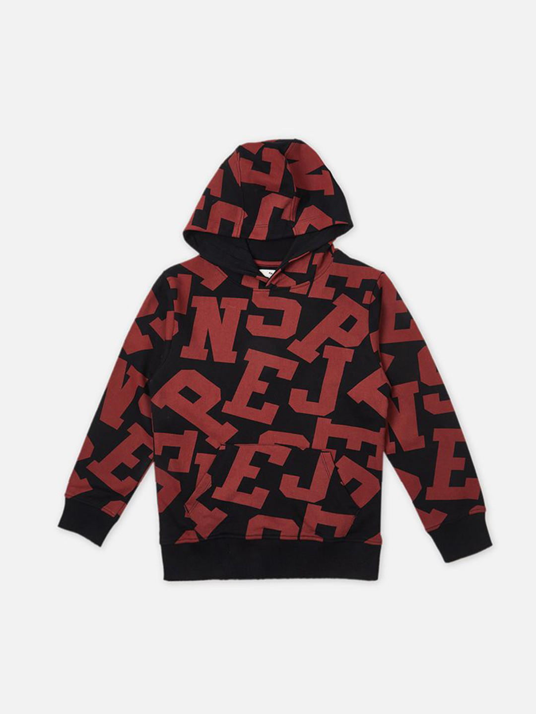 Pepe Jeans Boys Typographic Printed Pure Cotton Full Sleeve Hooded Pullover Sweatshirt