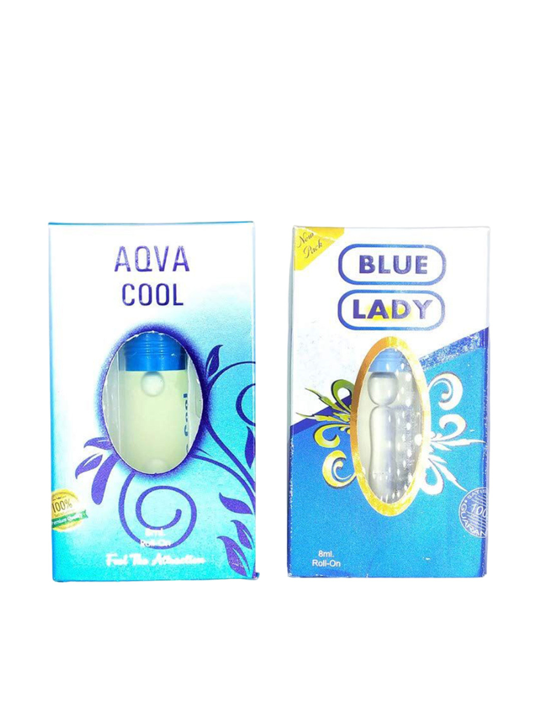 RAVIOUR LIFESTYLE Set Of 2 Aqua Cool & Blue Lady Roll On Attar - 8 ml Each