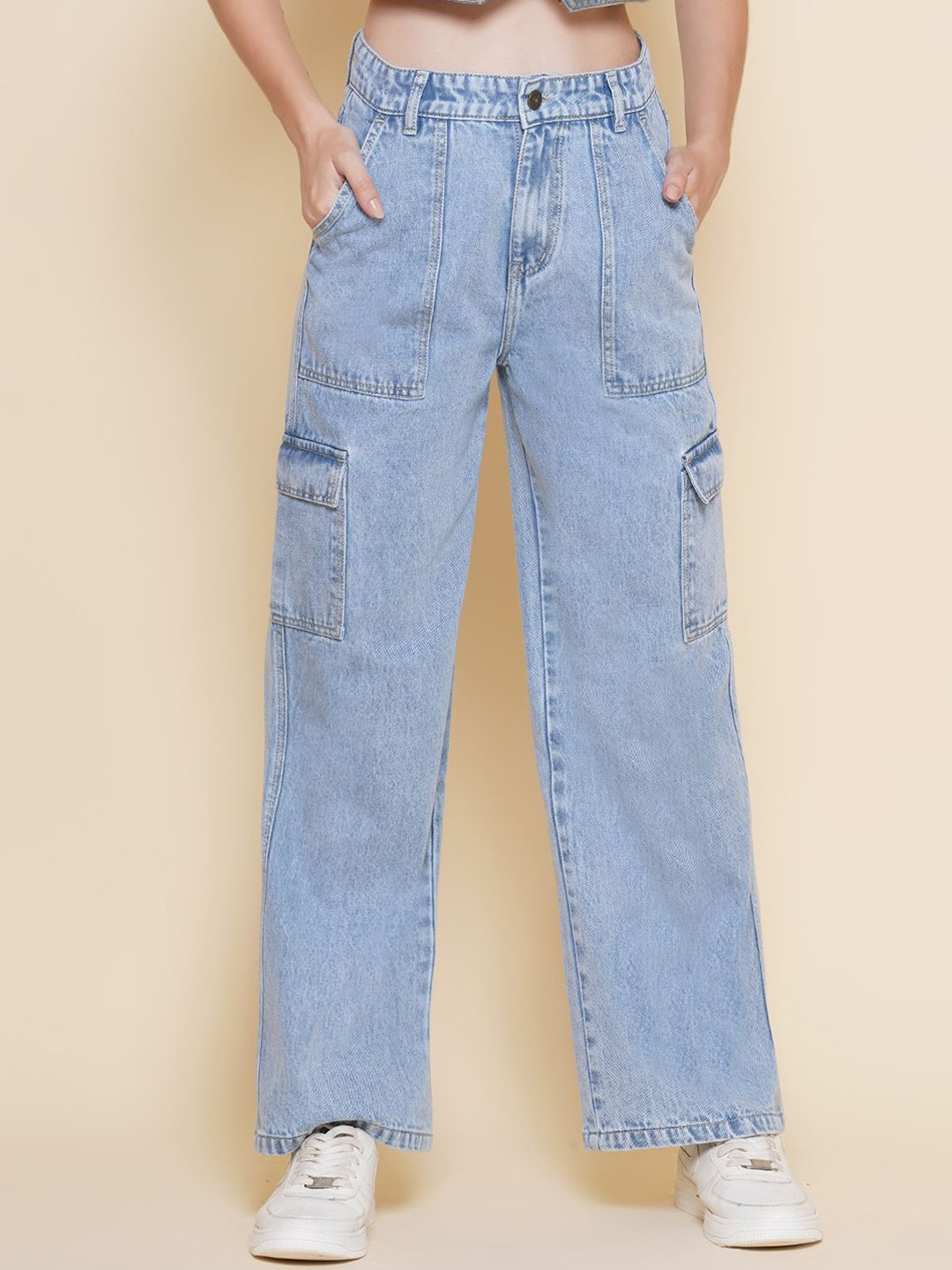 PUELLA Women High-Rise Cargos Style Jeans