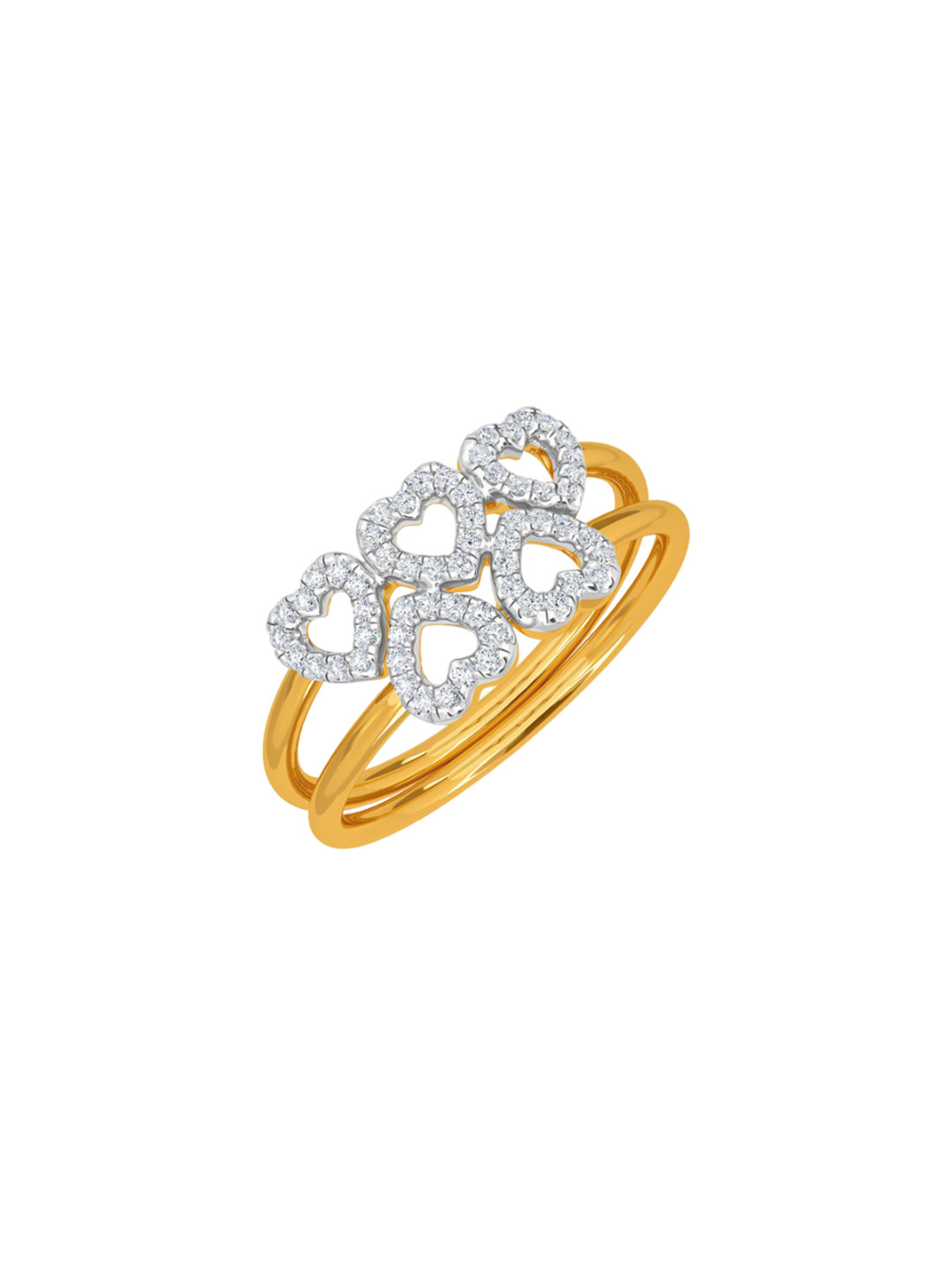 KISNA DIAMOND AND GOLD JEWELLERY Women 14KT Gold Layered Diamond Finger Ring 0.15CT 1.4Gm