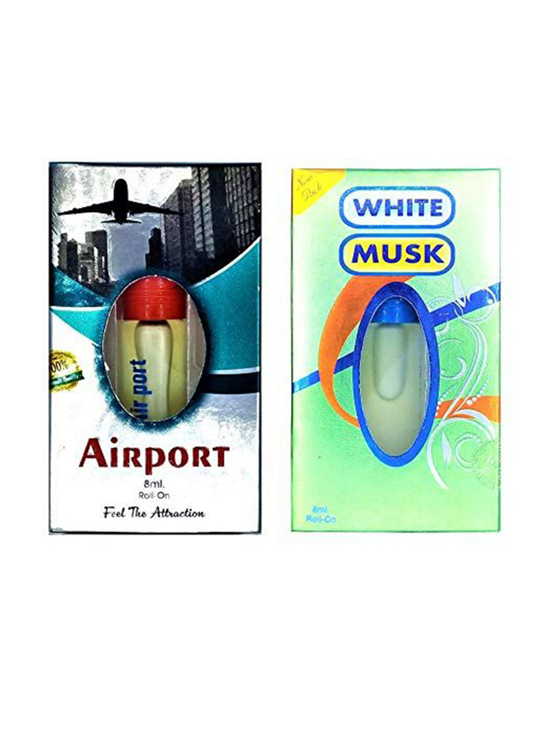 RAVIOUR LIFESTYLE Set of Airport & White Musk Alcohol-Free Attar Roll-On - 8 ml each