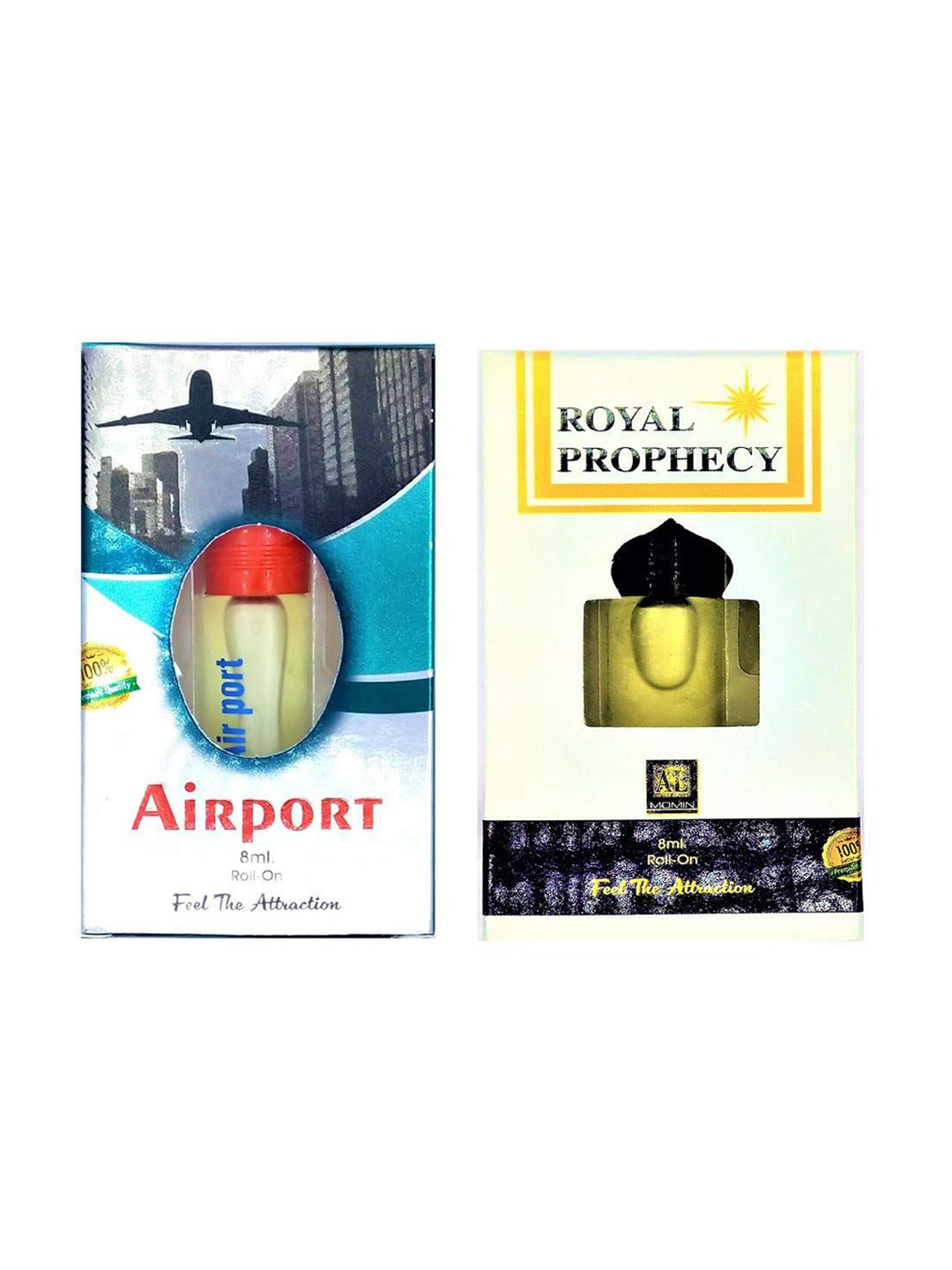RAVIOUR LIFESTYLE Feel The Attraction Set Of 2 Airport & Royal Prophecy Attar- 8 ml Each