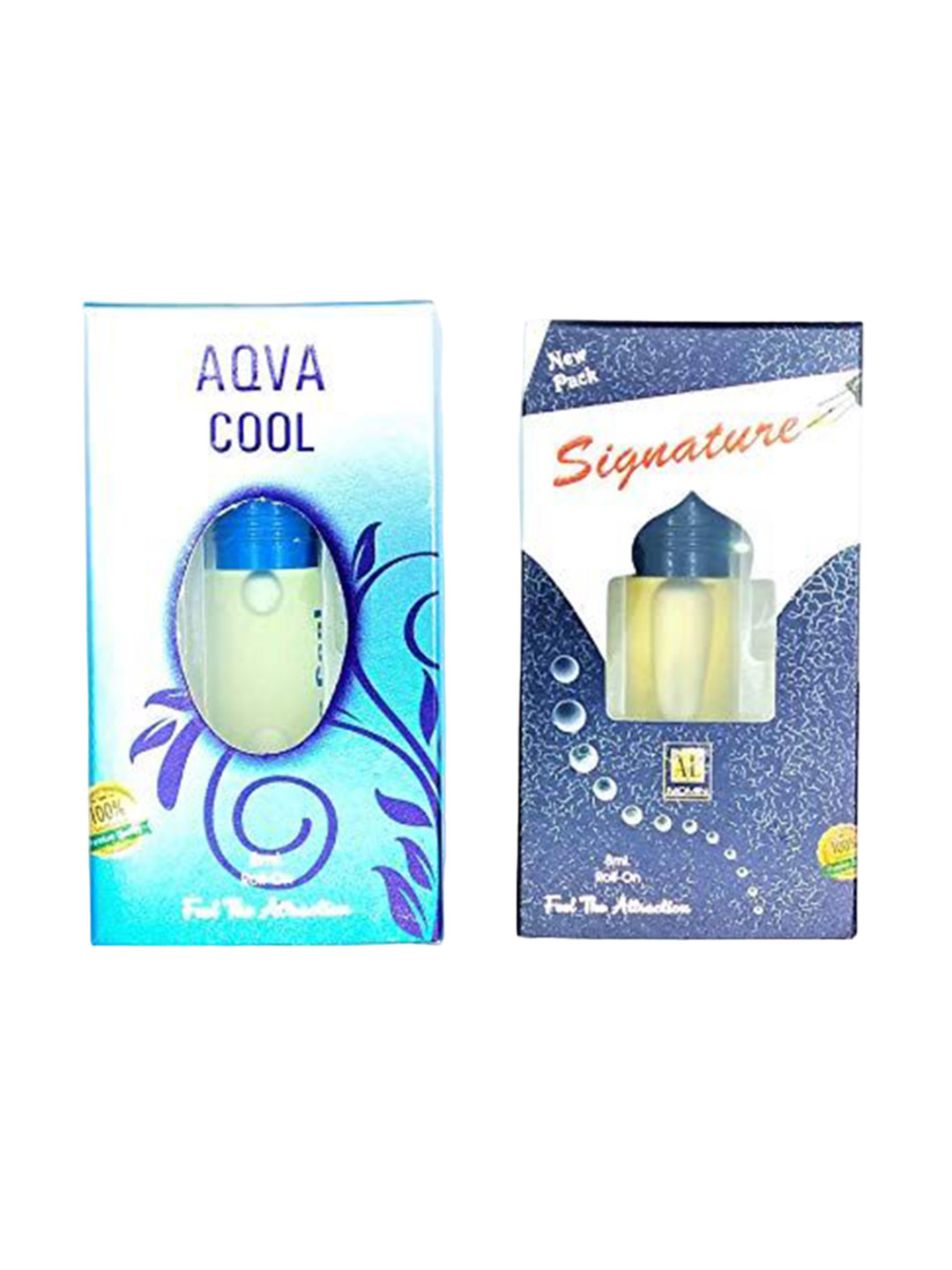 RAVIOUR LIFESTYLE Set of Aqua Cool & Signature Alcohol-Free Attar Roll-On - 8 ml each