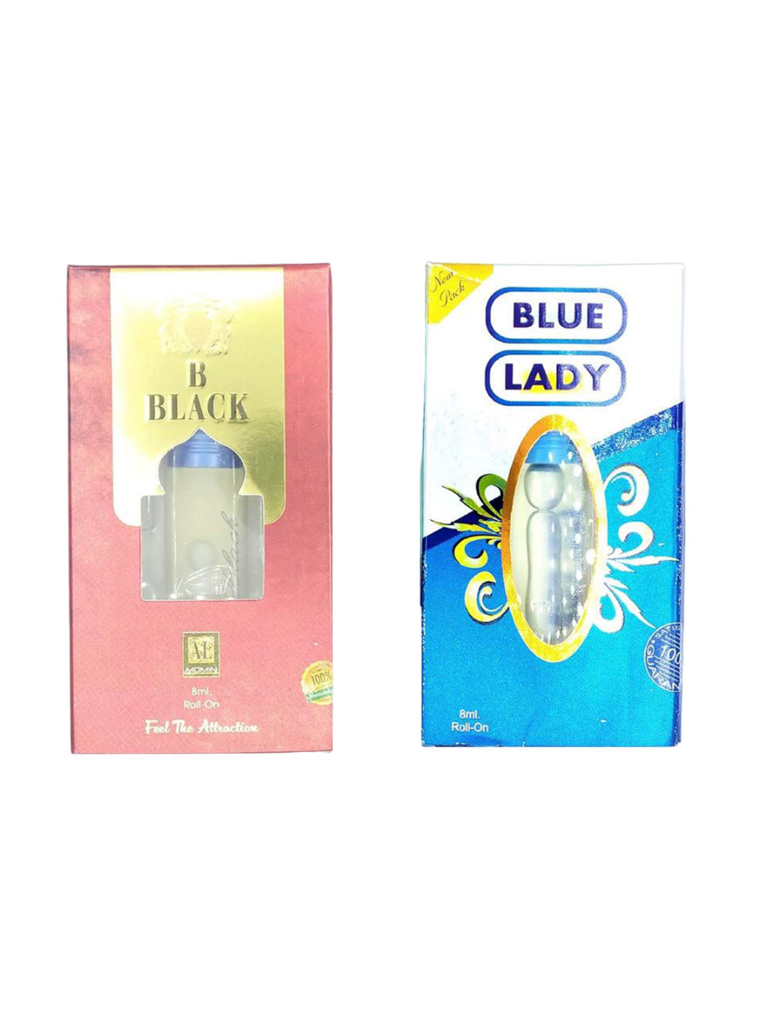 RAVIOUR LIFESTYLE Set of B Black & Blue Lady Alcohol-Free Attar Roll-On - 8 ml each