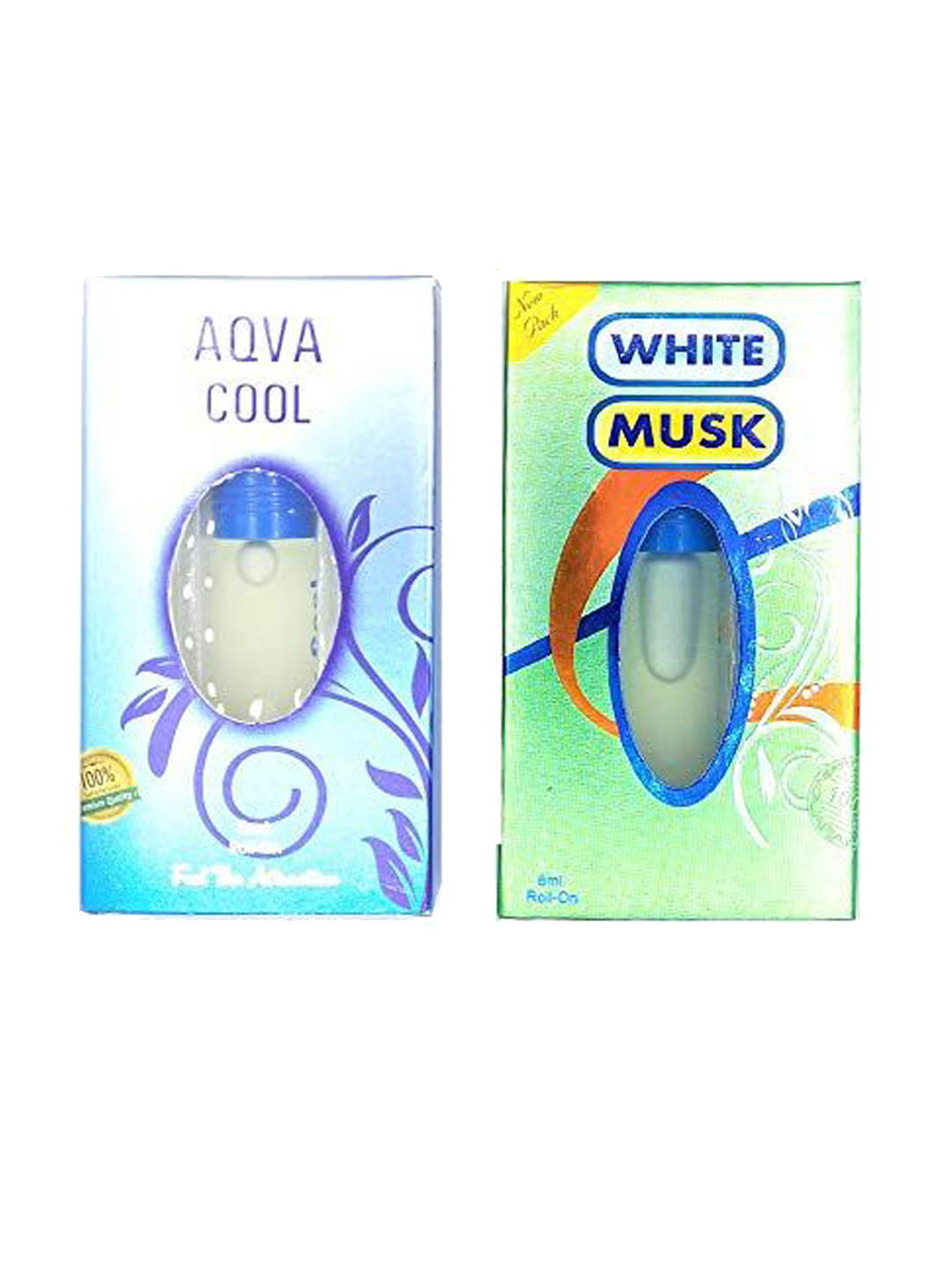 RAVIOUR LIFESTYLE Feel The Attraction Set Of 2 Aqua Cool & White Musk Attar - 8 ml Each