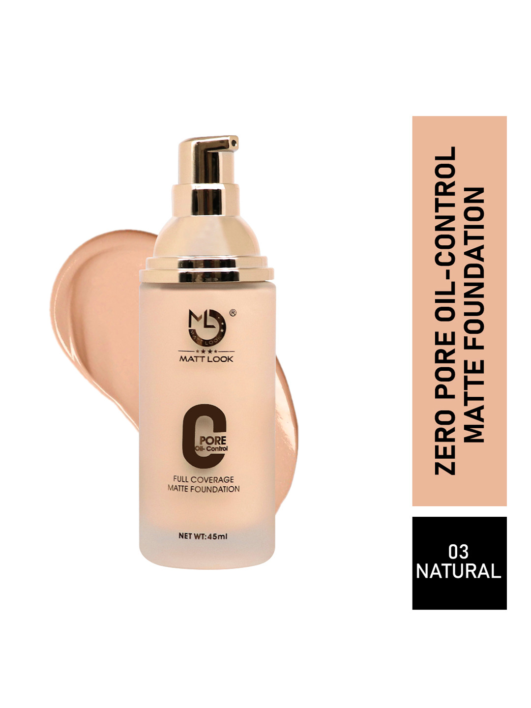 MATTLOOK Natural Zero Pore Oil Control Full Coverage Matte Foundation 45ml