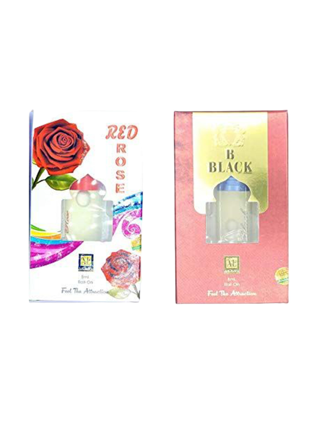 RAVIOUR LIFESTYLE Feel The Attraction Set Of 2 B Black & Red Rose Attar - 8 ml Each