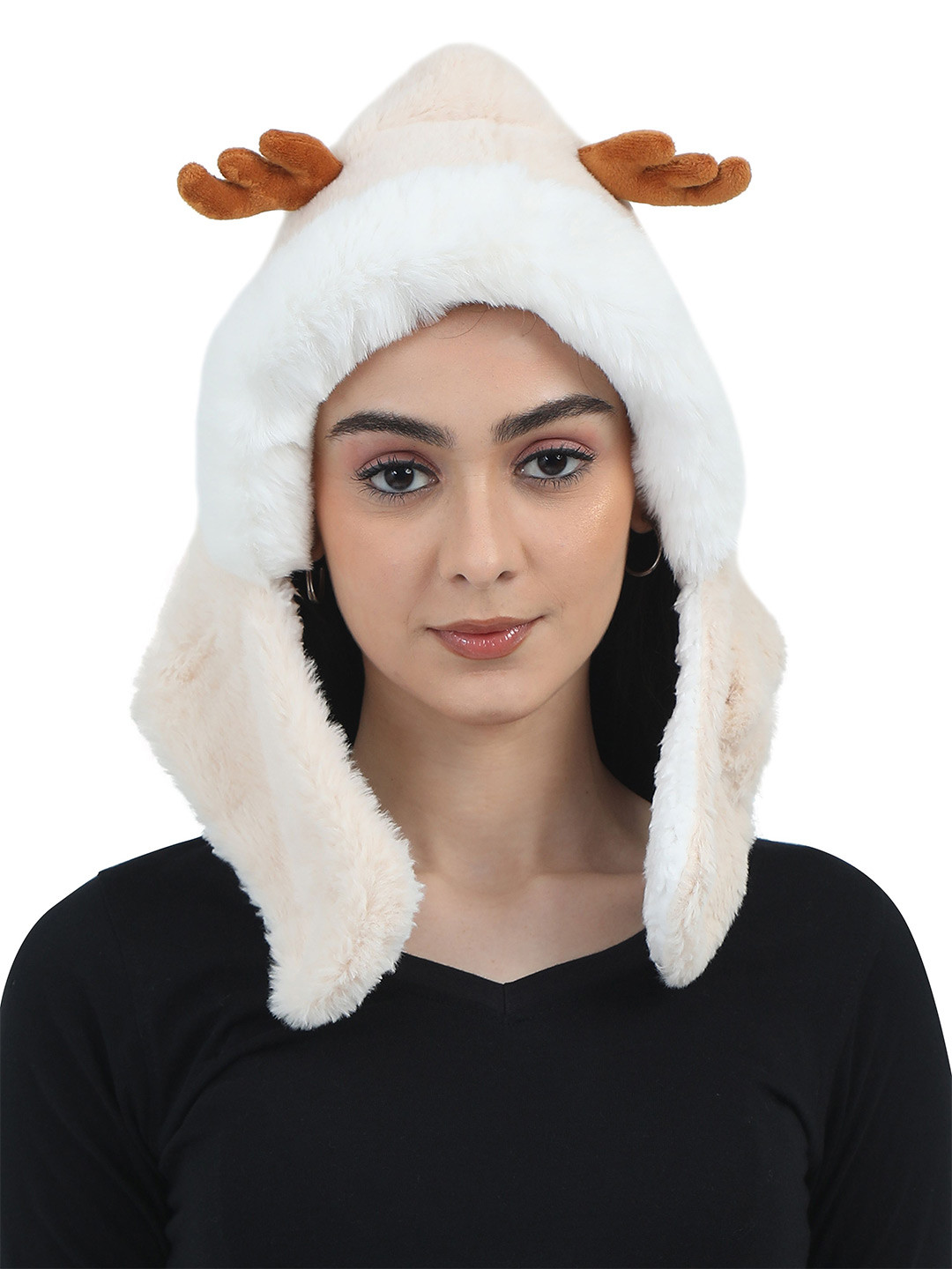 FabSeasons Women Self Design Winter Beanie Cap and Neck Scarf