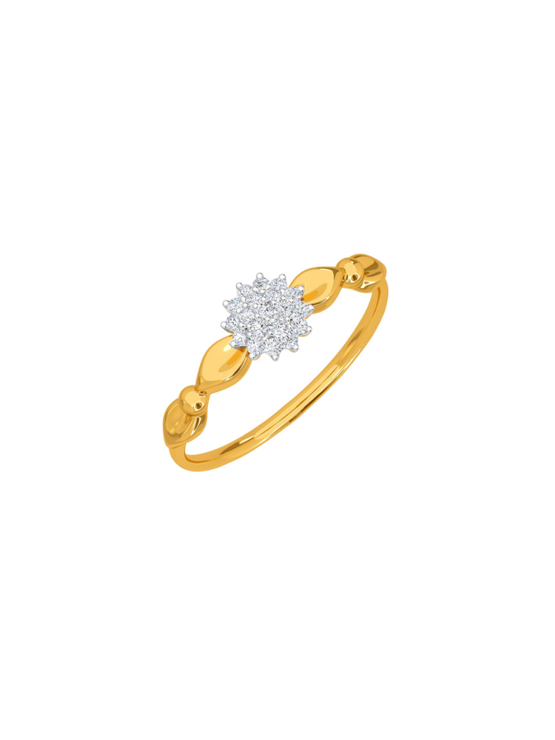 KISNA DIAMOND AND GOLD JEWELLERY 18KT Crown Curve Finger Ring Diamond 1.33 gm
