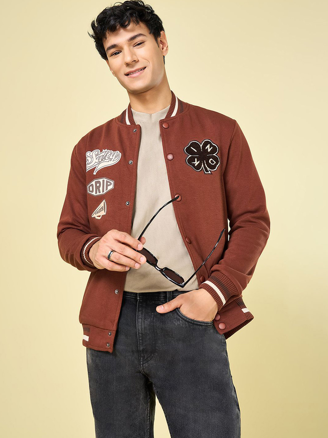 People Men Front-Open Cotton Sweatshirt