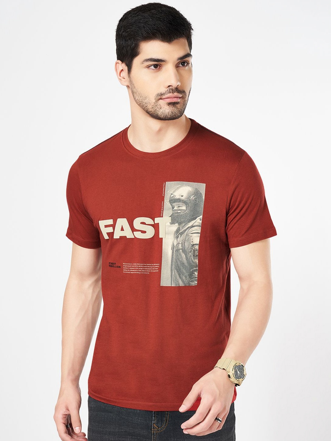 SF JEANS by Pantaloons Men Applique Slim Fit T-shirt