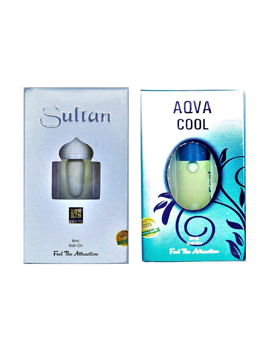 RAVIOUR LIFESTYLE Set of Aqua Cool & Sultan Alcohol-Free Attar Roll-On - 8 ml each