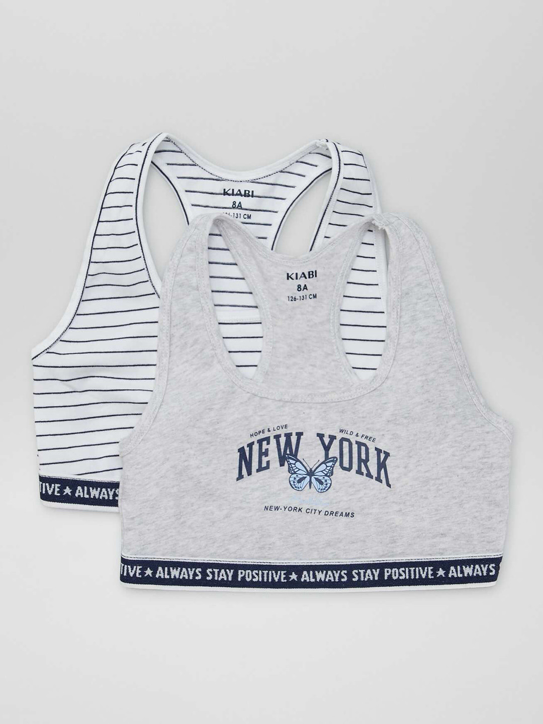 KIABI Girls Pack of 2 Typography Printed Full Coverage Sports Bra