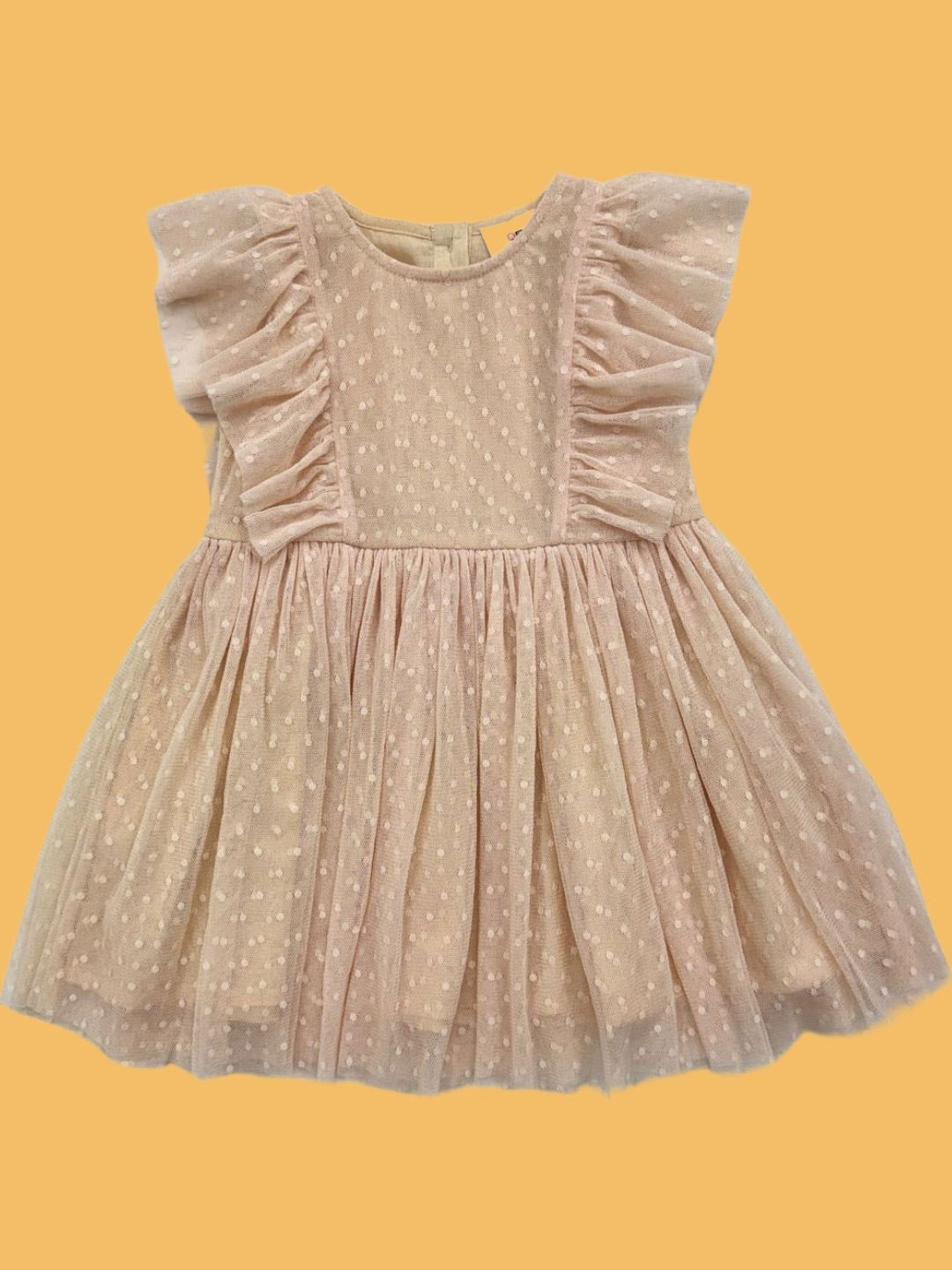 Creative Kids Girls Self Design Flutter Sleeve Fit & Flare Dress