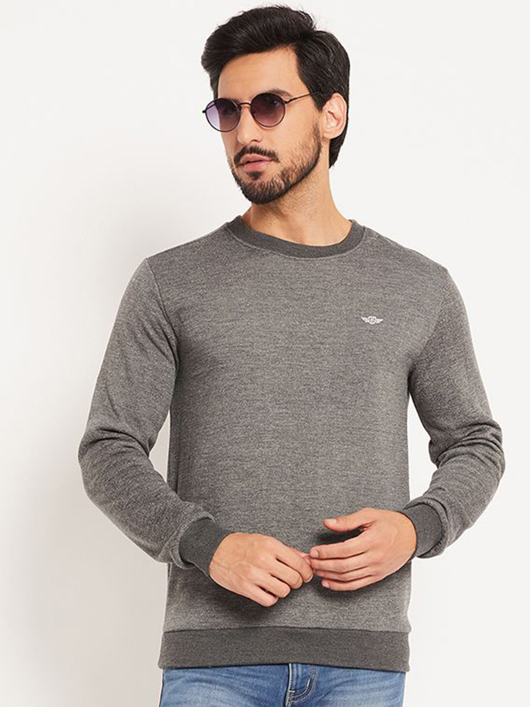 GET GOLF Men Solid Round Neck Long Sleeves Pullover Sweatshirt