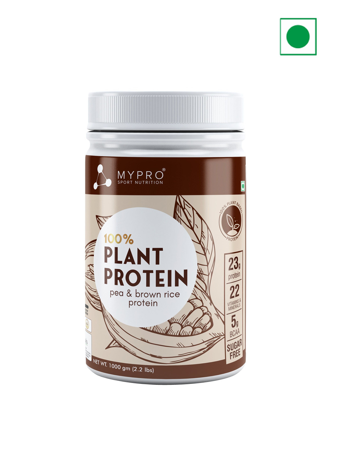 Mypro Sport Nutrition 100% Plant Protein Powder - 1000 g -Coffee