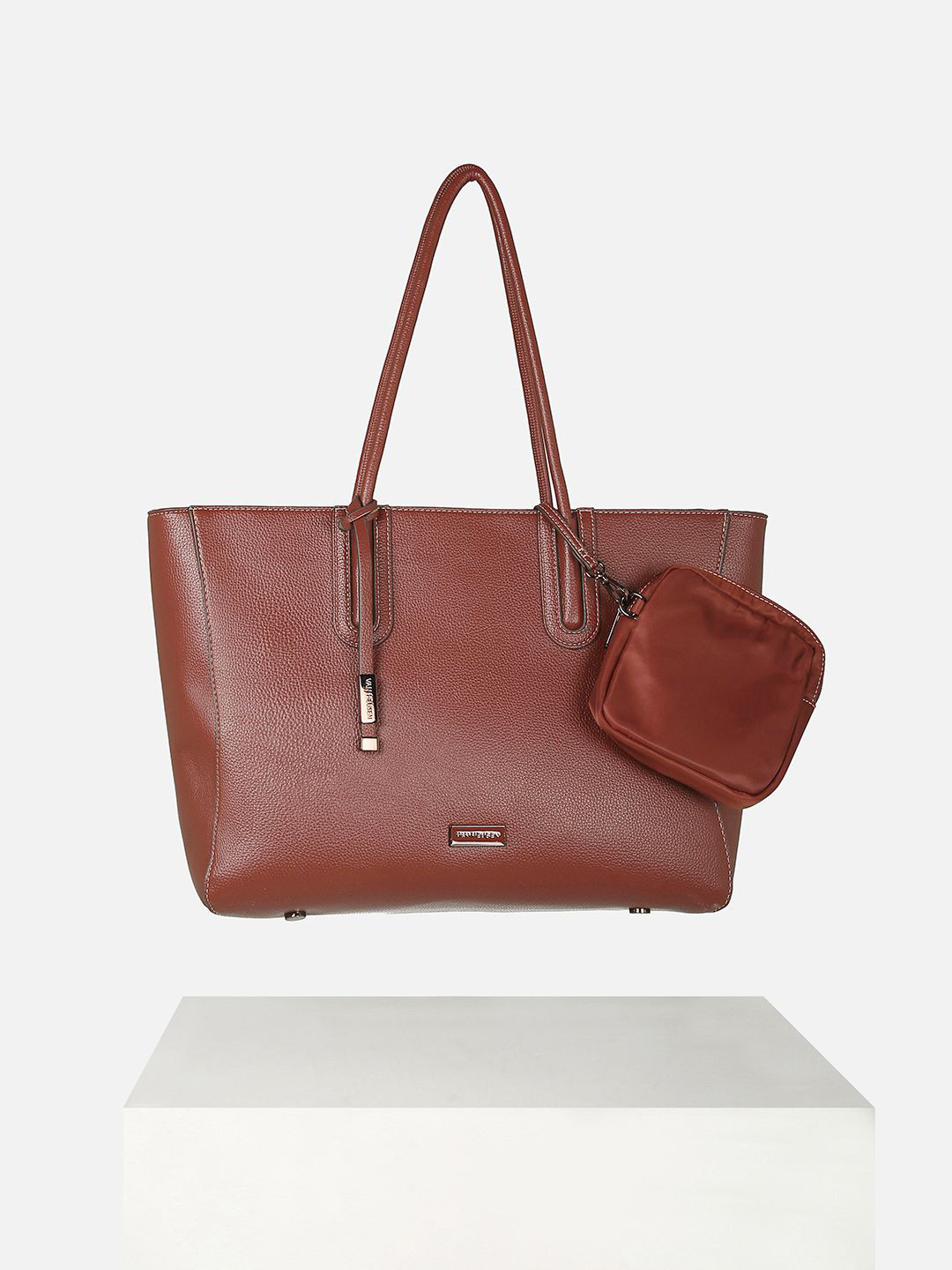 Van Heusen Woman Textured Structured Shoulder Bag With Pouch