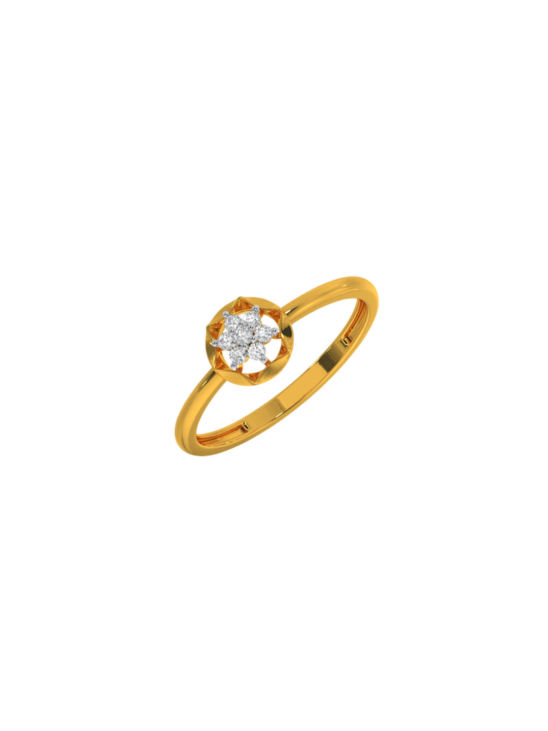 KISNA DIAMOND AND GOLD JEWELLERY 18KT Floret Cluster Finger Ring Diamond
