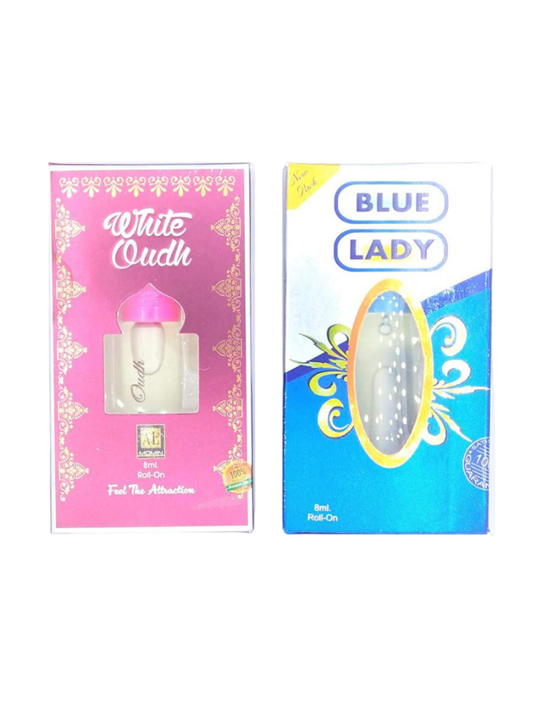 RAVIOUR LIFESTYLE Set Of 2 Blue Lady & White Oudh Attar - 8ml Each