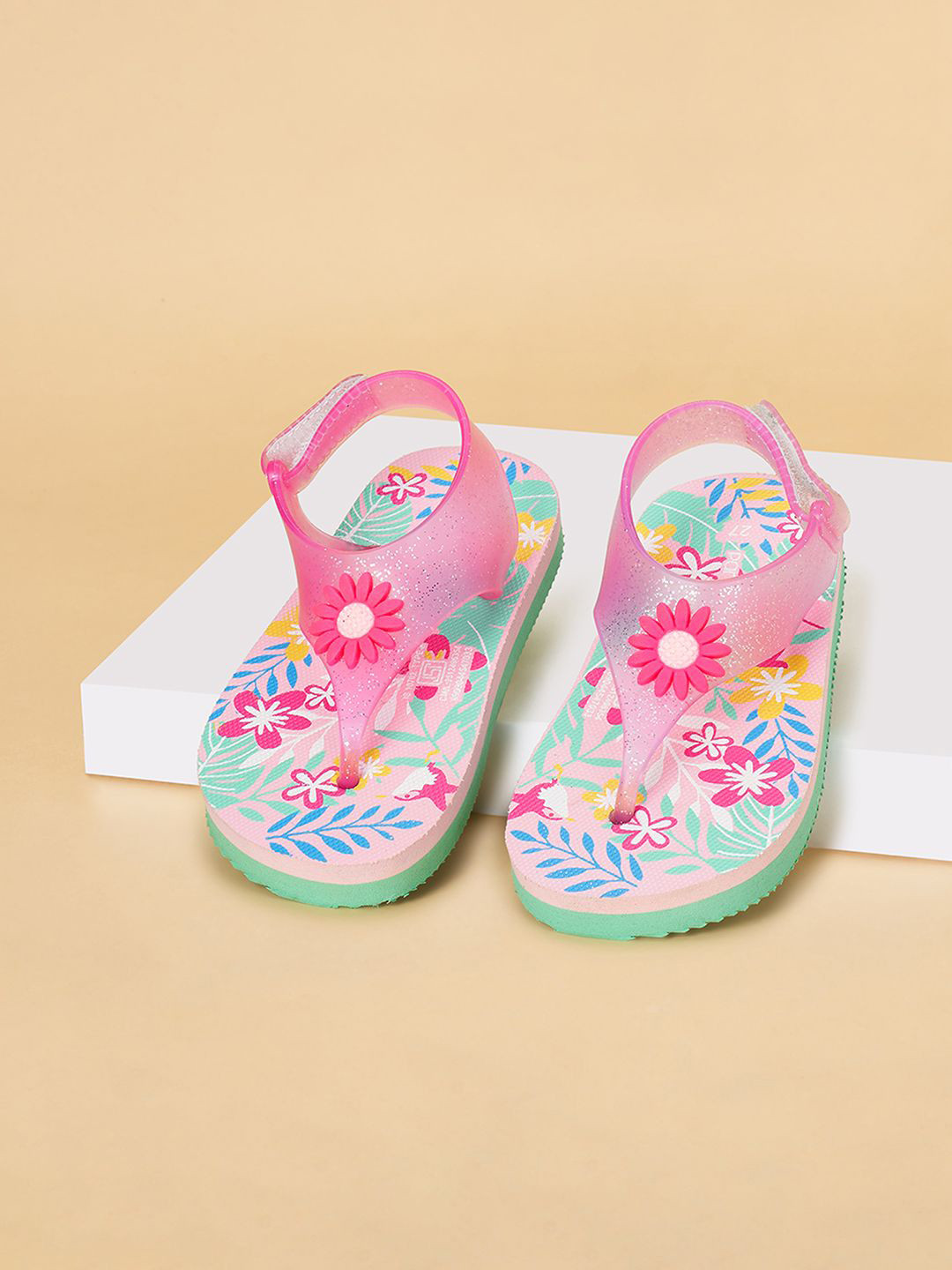 Pantaloons Junior Girls Printed T-Strap Flats